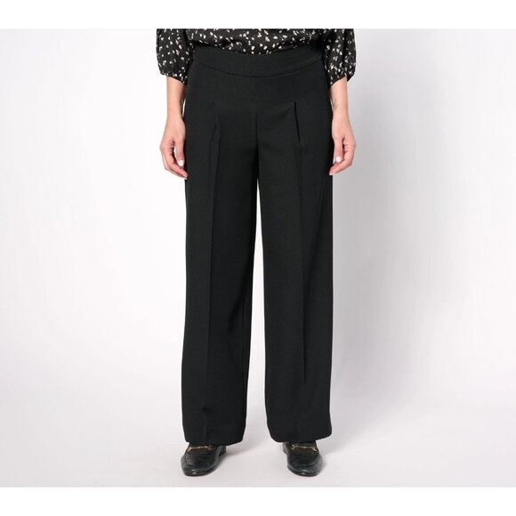 Isaac Mizrahi Live!  Timeless Twill Wide Leg Pants Pitch Black XS A609795 - Picture 1 of 2